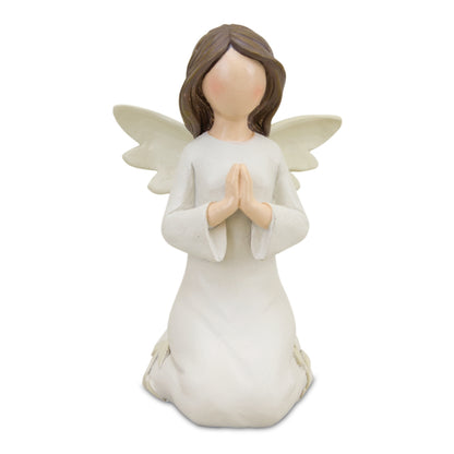 Beige Angel Figurine with Raised Floral Accent (Set of 2) alternate view 3