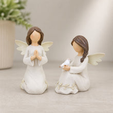Beige Angel Figurine with Raised Floral Accent (Set of 2) alternate view 2