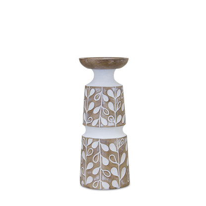 Leaf Pattern Candle Holder with Wood Design (Set of 3) alternate view 3