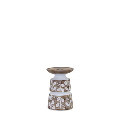 Leaf Pattern Candle Holder with Wood Design (Set of 3) alternate view 5