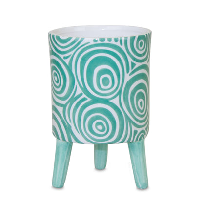 Blue Patterned Pot with Legs (Set of 2) alternate view 2