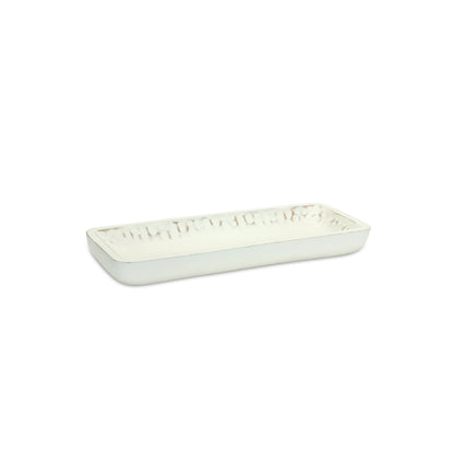 White Washed Mango Wood Dough Bowl Tray (Set of 2) alternate view 3