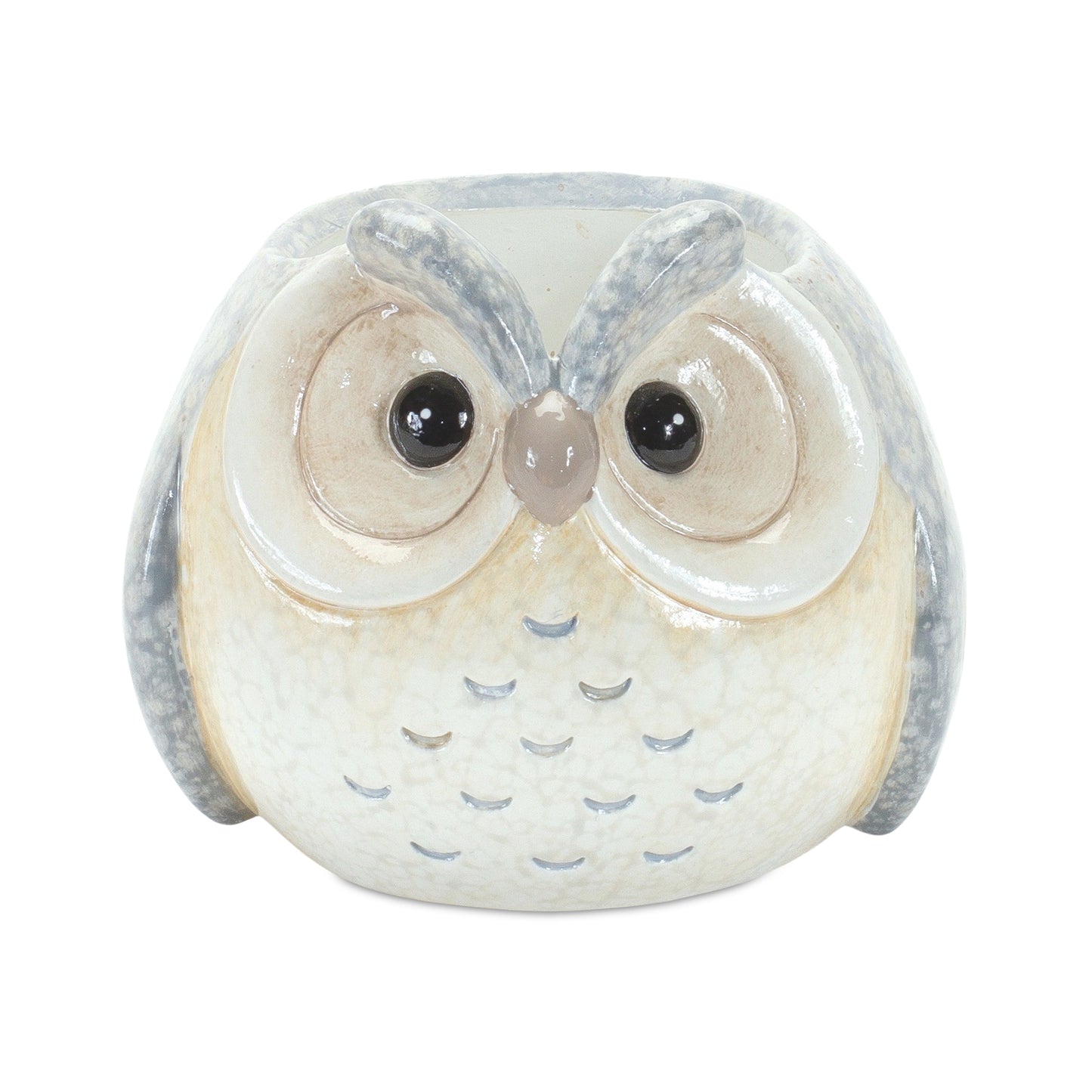 Whimsical Pastel Terra Cotta Owl Figurine (Set of 3) alternate view 4