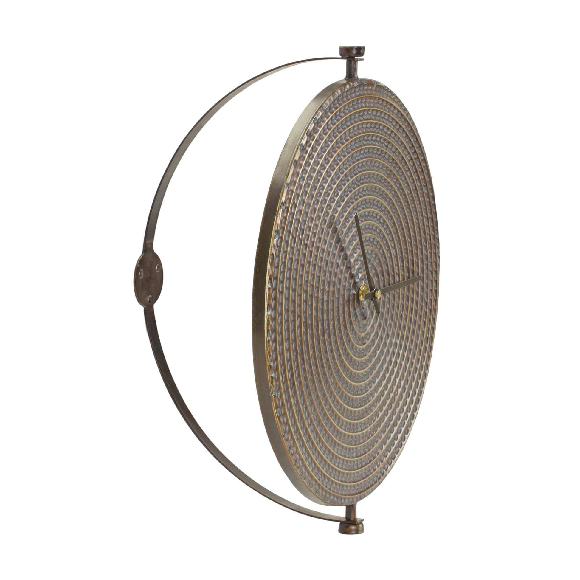 Bronze Metal Wall Clock with Suspended Stand 15"D alternate view 2