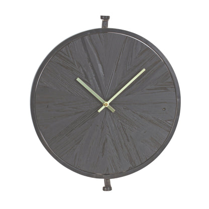 Modern Wood Wall Clock with Suspended Stand 16.25"D