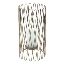 Geometric Iron Candle Holder with Glass Hurricane