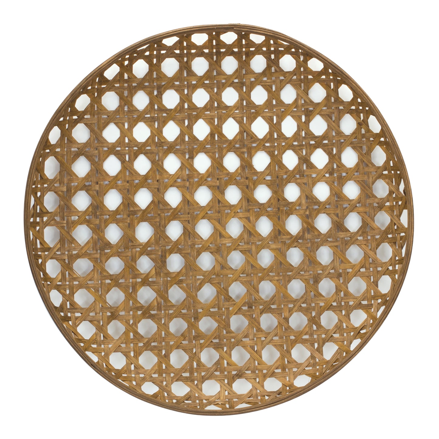 Large Round Bamboo Wooden Tray 26"D alternate view 2