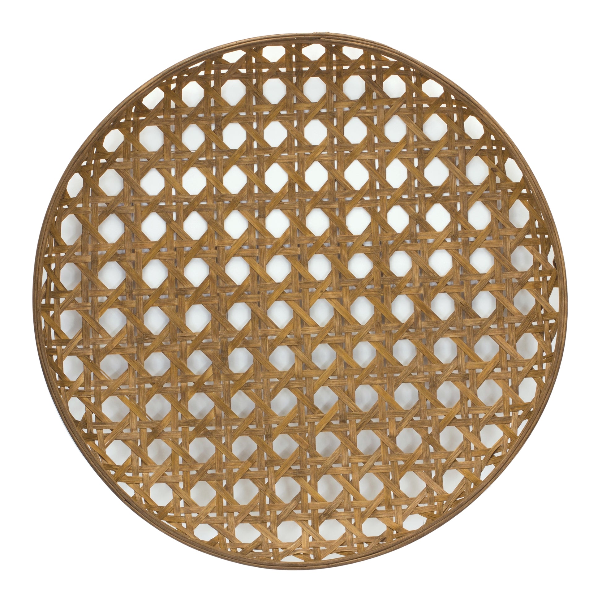 Large Round Bamboo Wooden Tray 26"D alternate view 2