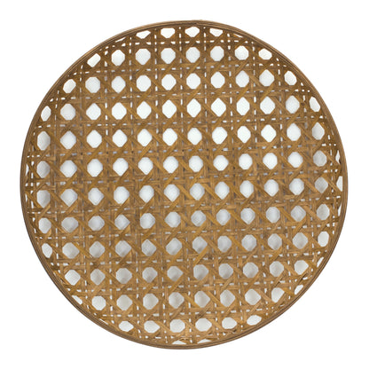 Large Round Bamboo Wooden Tray 26"D alternate view 2