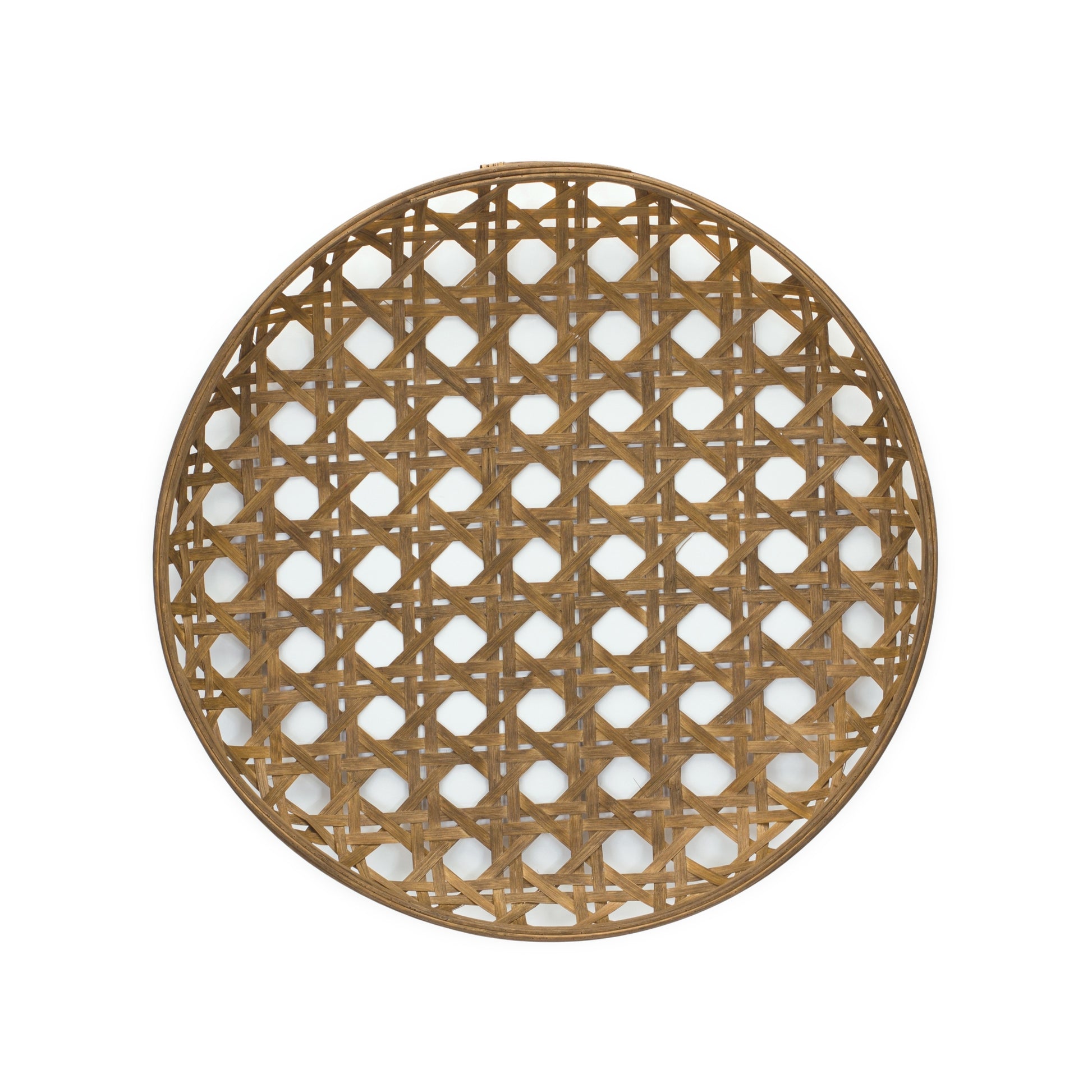 Large Round Bamboo Wooden Tray 22.25"D alternate view 2