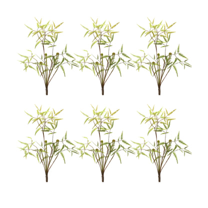 Mini Fern Foliage Bush with Sprout Accent (Set of 6)