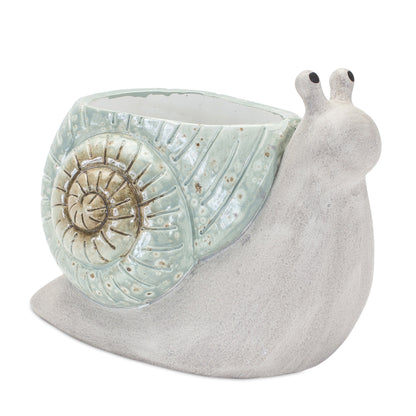 Whimsical Terra Cotta Garden Snail Planter (Set of 2) alternate view 2