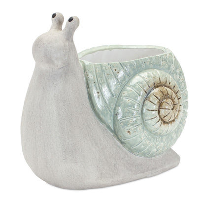 Whimsical Terra Cotta Garden Snail Planter (Set of 2) alternate view 3