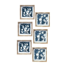 Wood Framed Floral Outline Print (Set of 6)