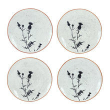 Rustic Thistle Etched Plate with Speckled Finish (Set of 4)