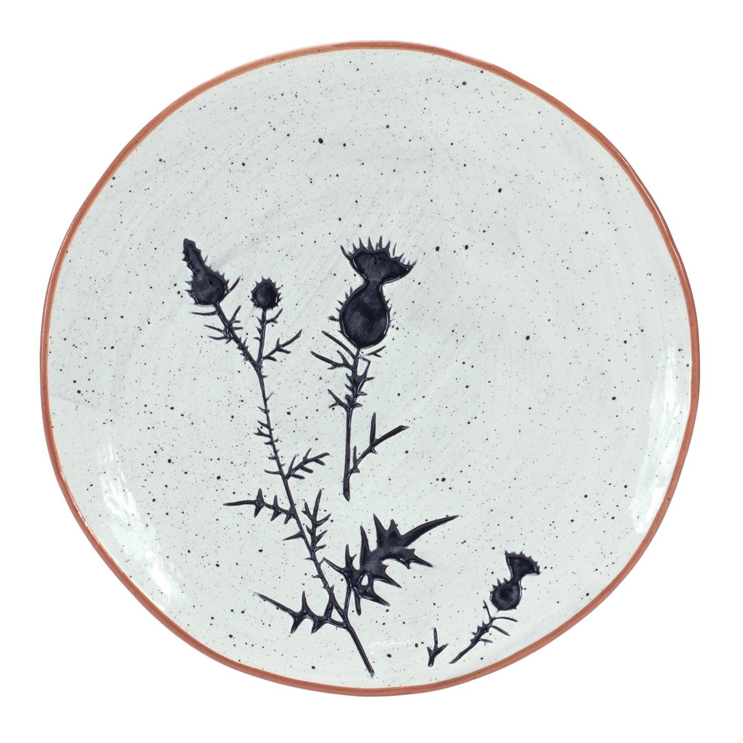 Rustic Thistle Etched Plate with Speckled Finish (Set of 4) alternate view 2