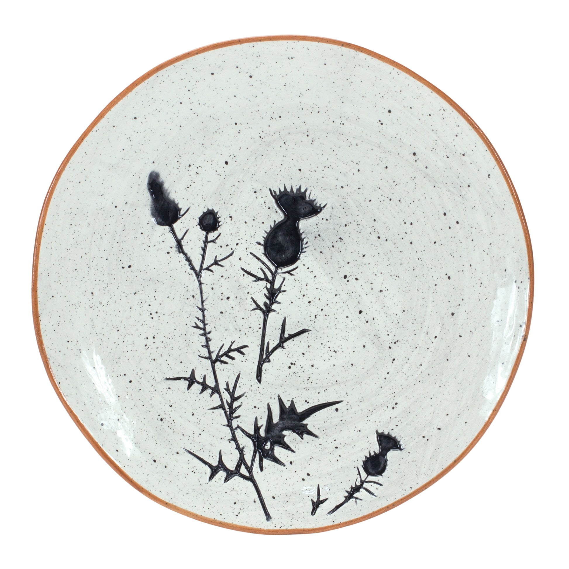 Rustic Thistle Etched Plate with Speckled Finish (Set of 4) alternate view 3