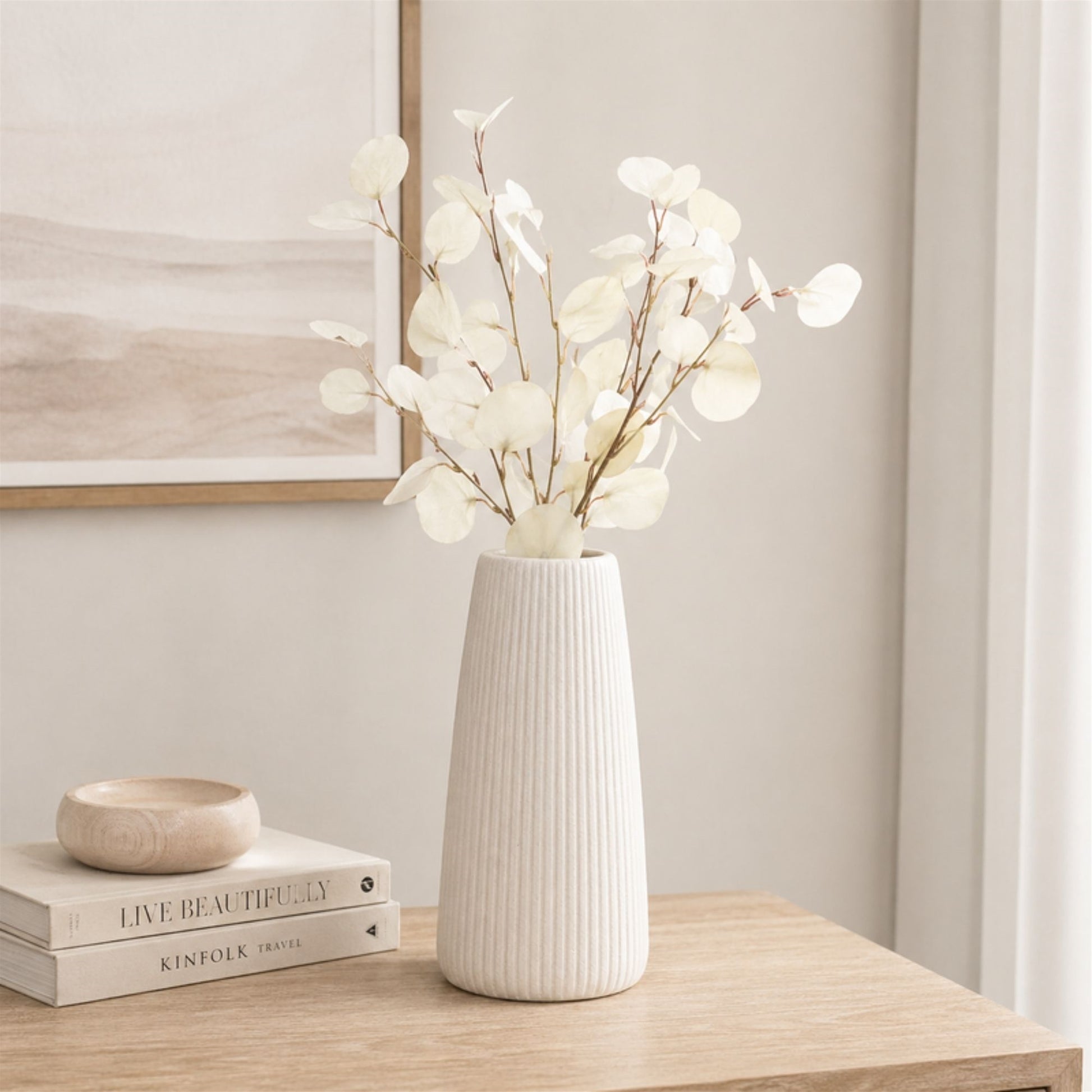 Ivory Silver Dollar Eucalyptus Leaf Spray (Set of 6) alternate view 2