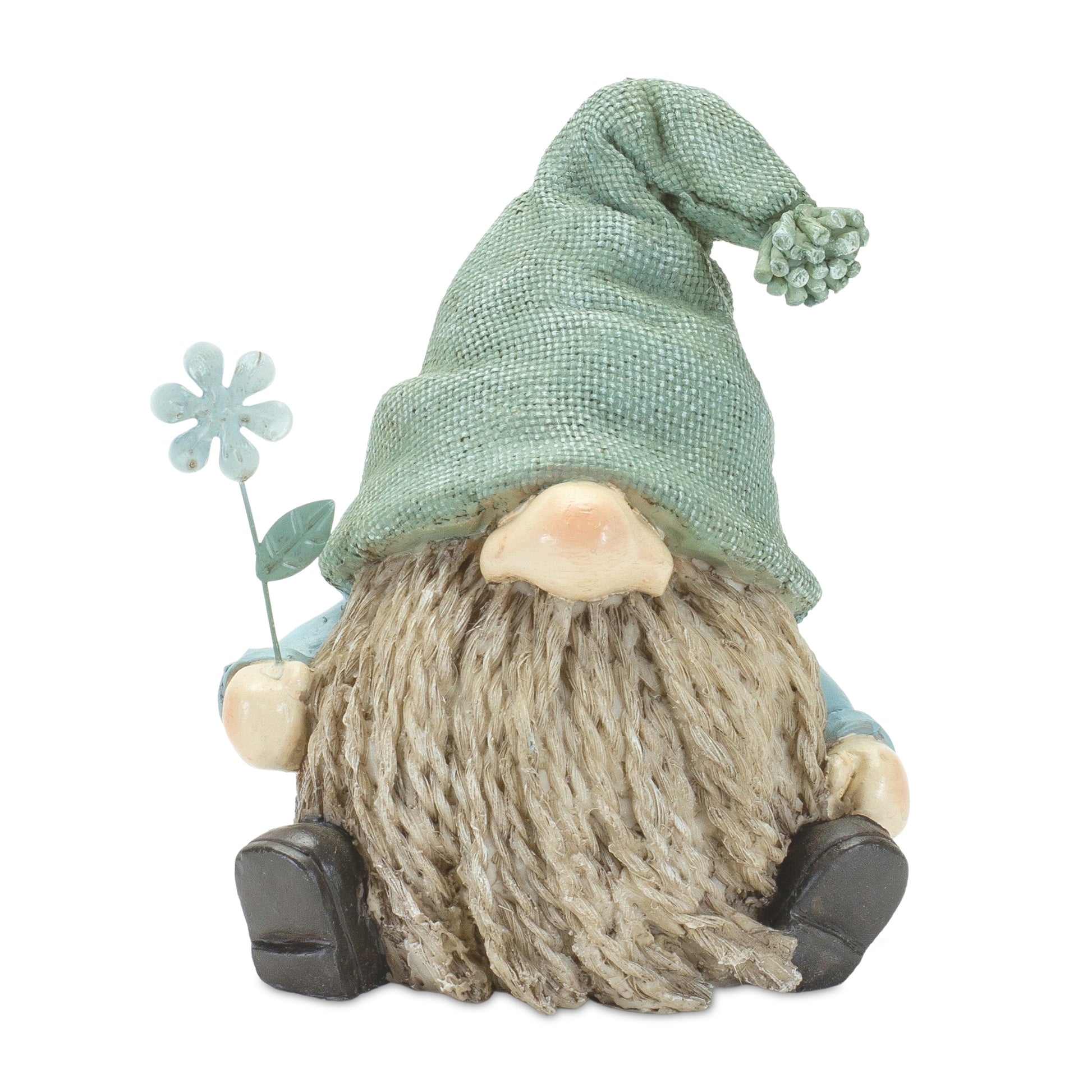 Stone Garden Gnome Figurine with Flower Stem Accent (Set of 4) alternate view 4