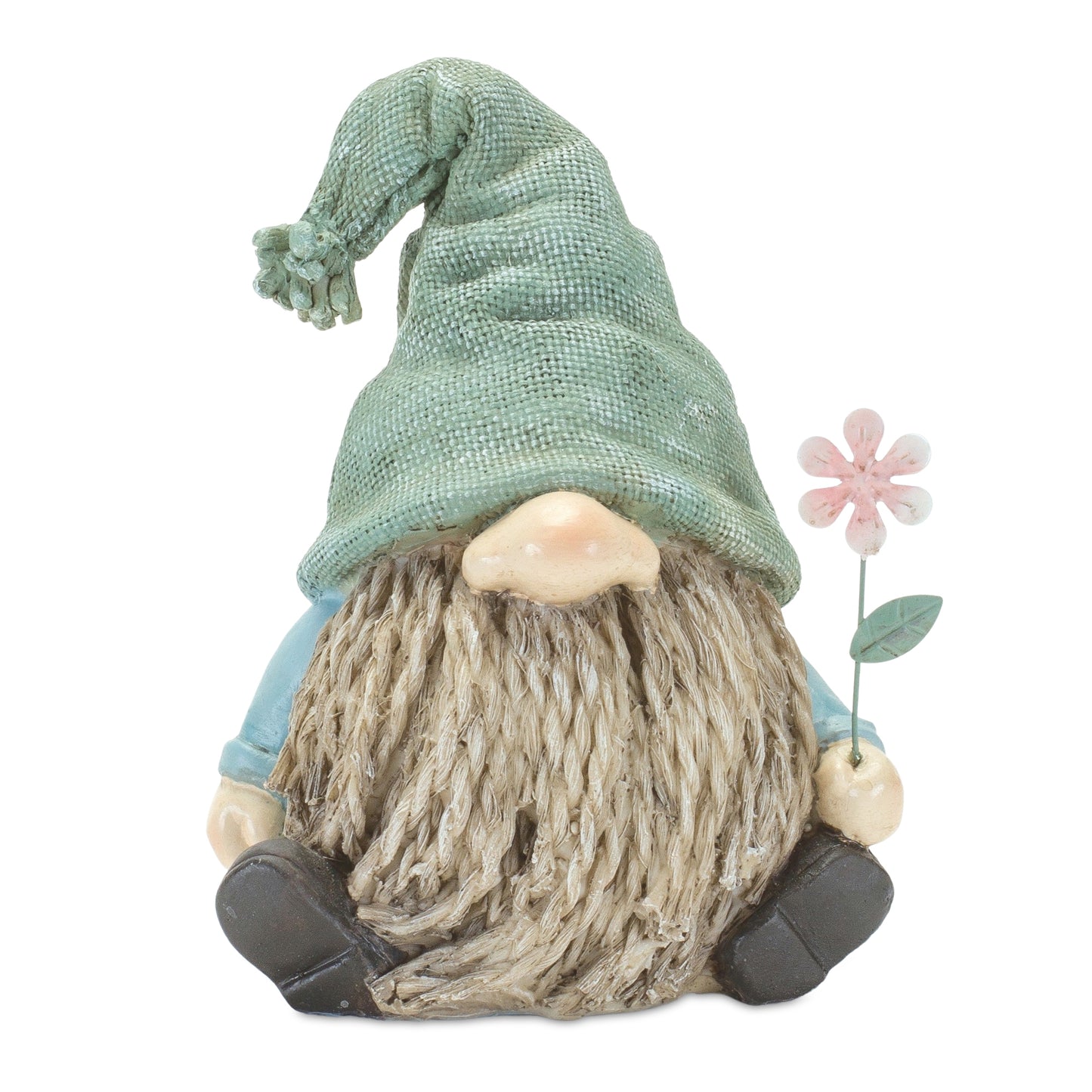 Stone Garden Gnome Figurine with Flower Stem Accent (Set of 4) alternate view 5