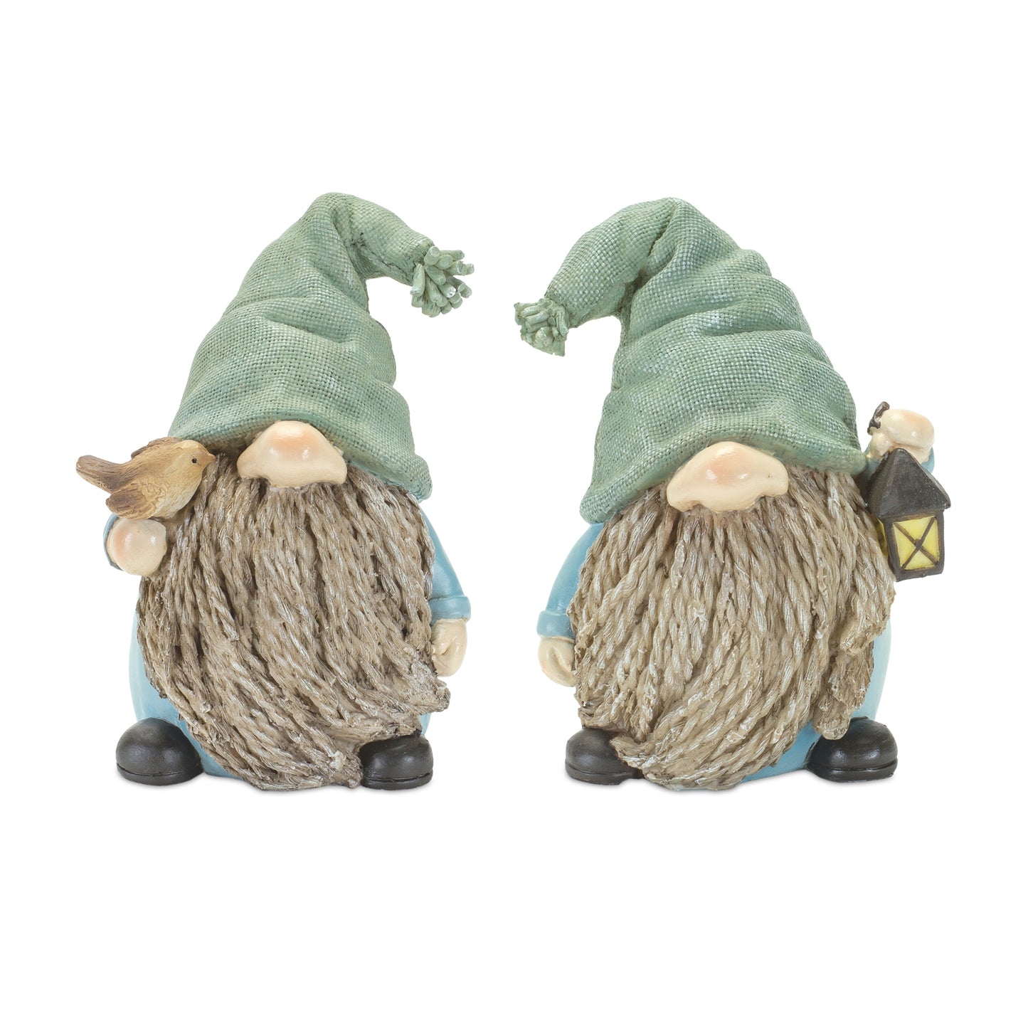 Stone Garden Gnome Figurine with Bird and Lantern Accent (Set of 4) alternate view 3