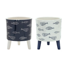 Coastal Fish Pattern Planter with Legs (Set of 12) alternate view 2