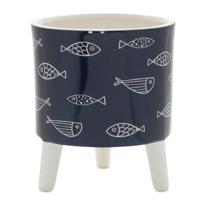 Coastal Fish Pattern Planter with Legs (Set of 12) alternate view 3