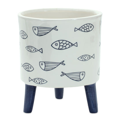 Coastal Fish Pattern Planter with Legs (Set of 12) alternate view 4