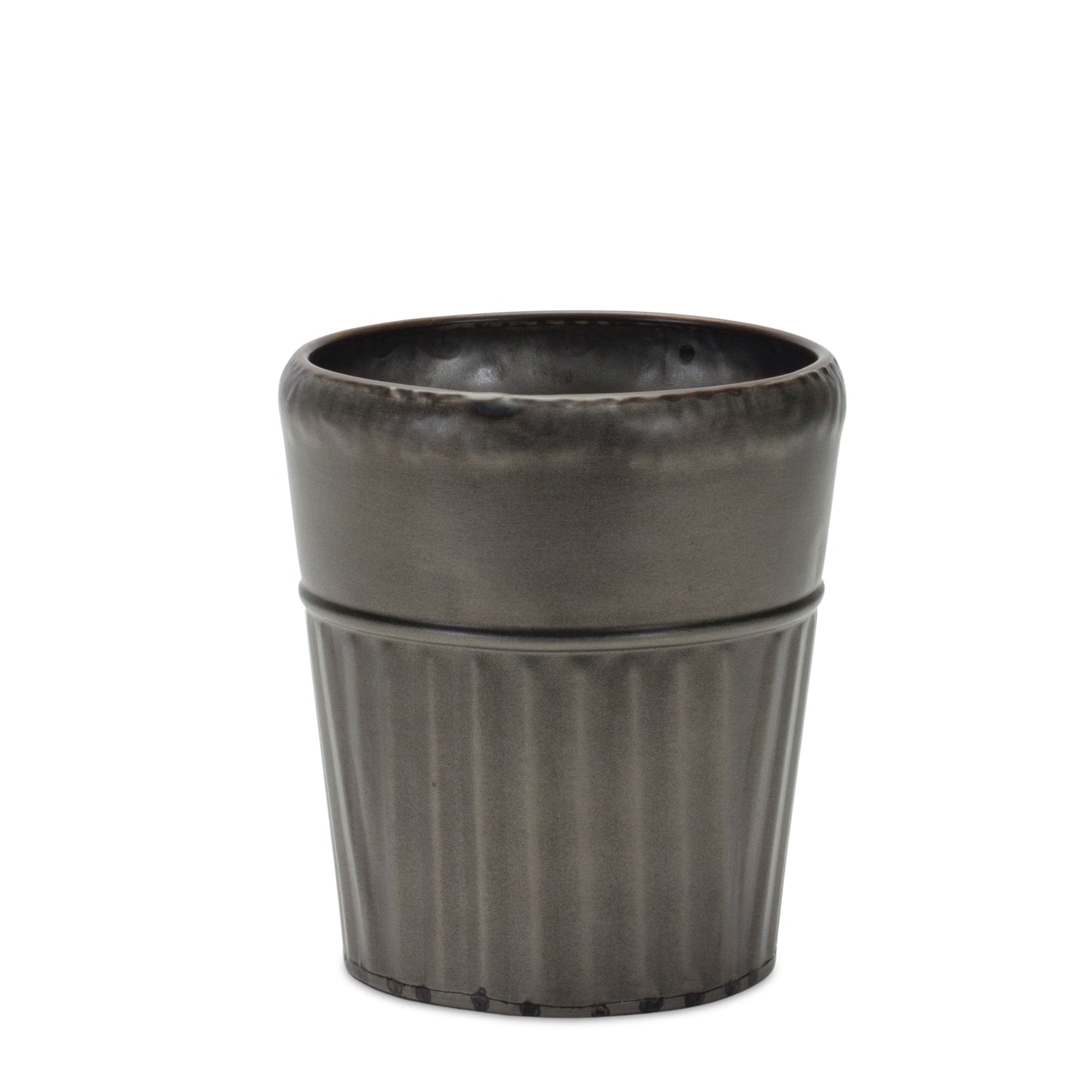 Pewter Metal Planter with Tapered Design (Set of 3) alternate view 4