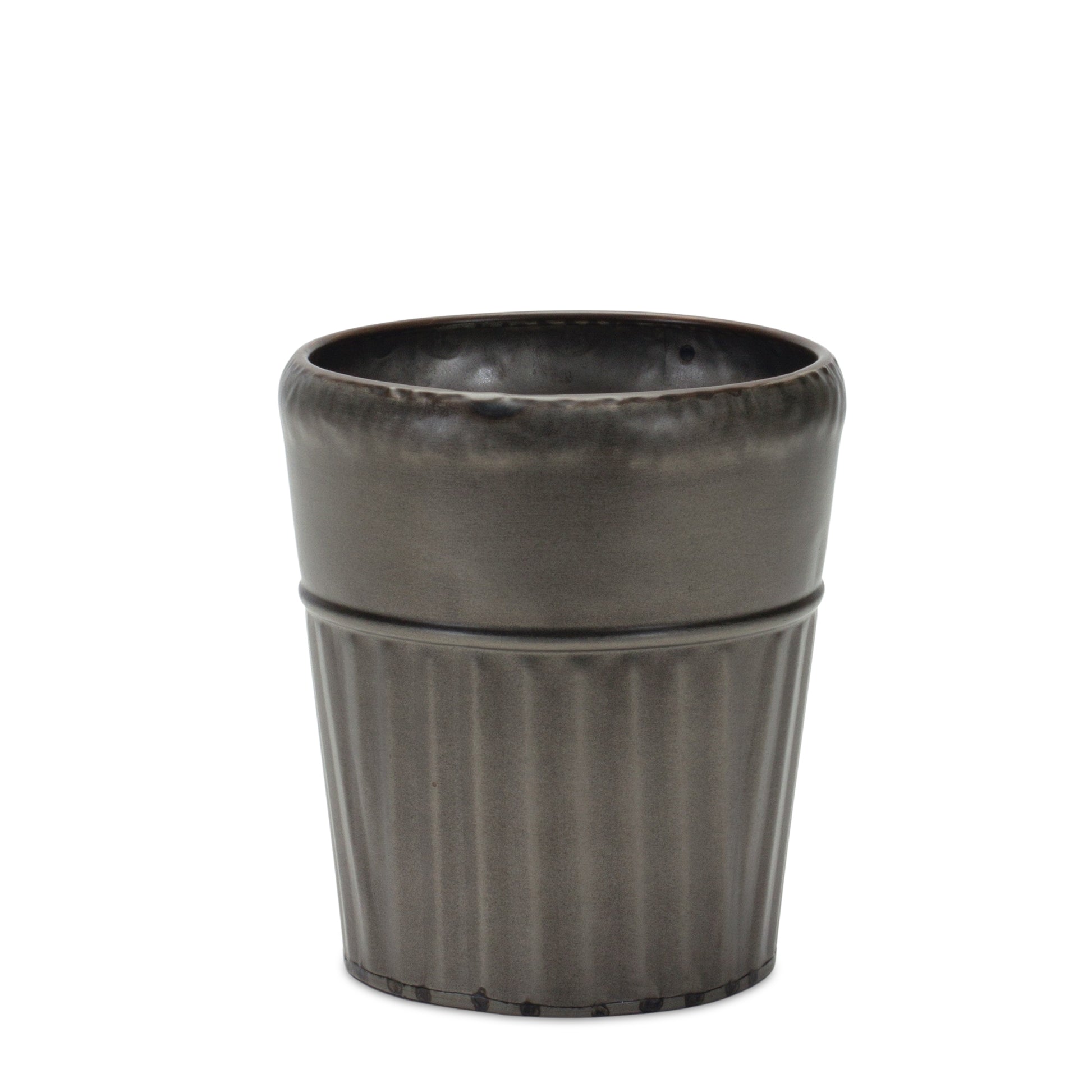 Pewter Metal Planter with Tapered Design (Set of 3) alternate view 4