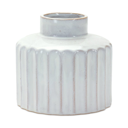 Ribbed Porcelain Vase with Washed Finish (Set of 2) alternate view 2