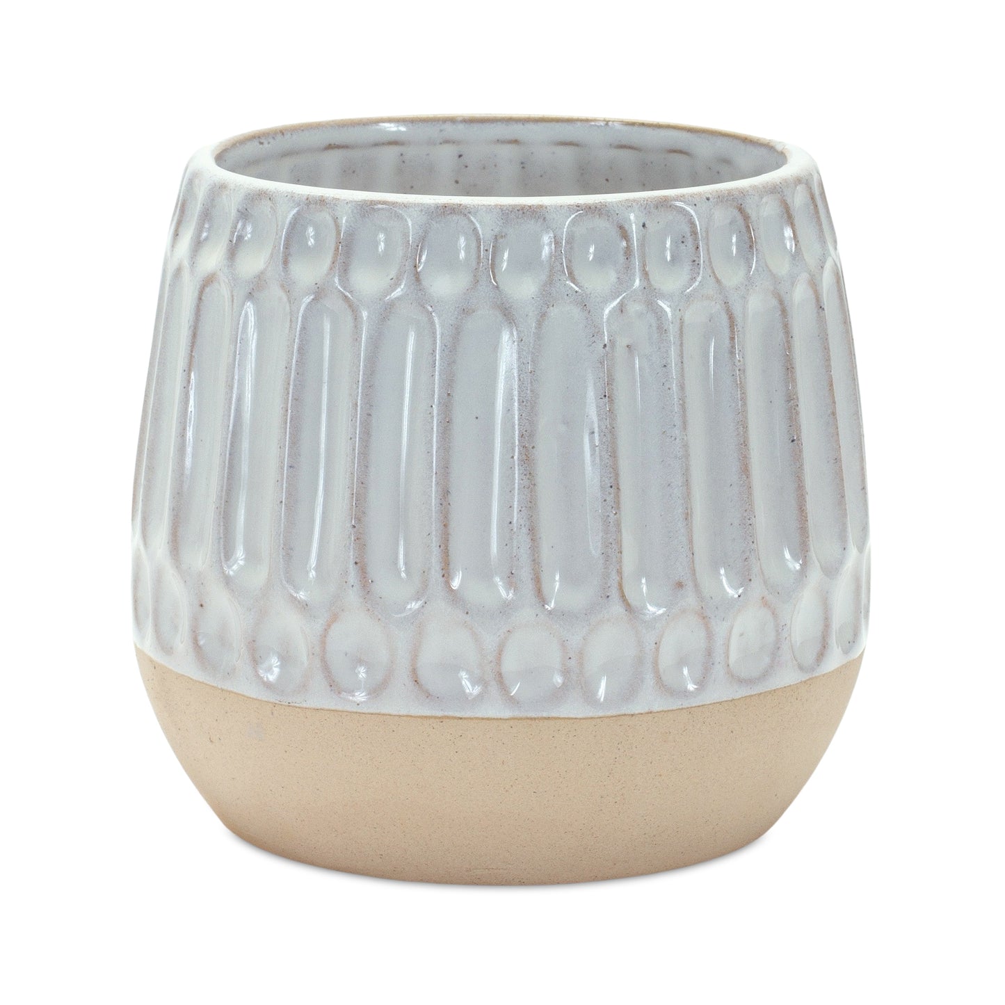 Ribbed Porcelain Vase with Two Tone Design (Set of 2) alternate view 2
