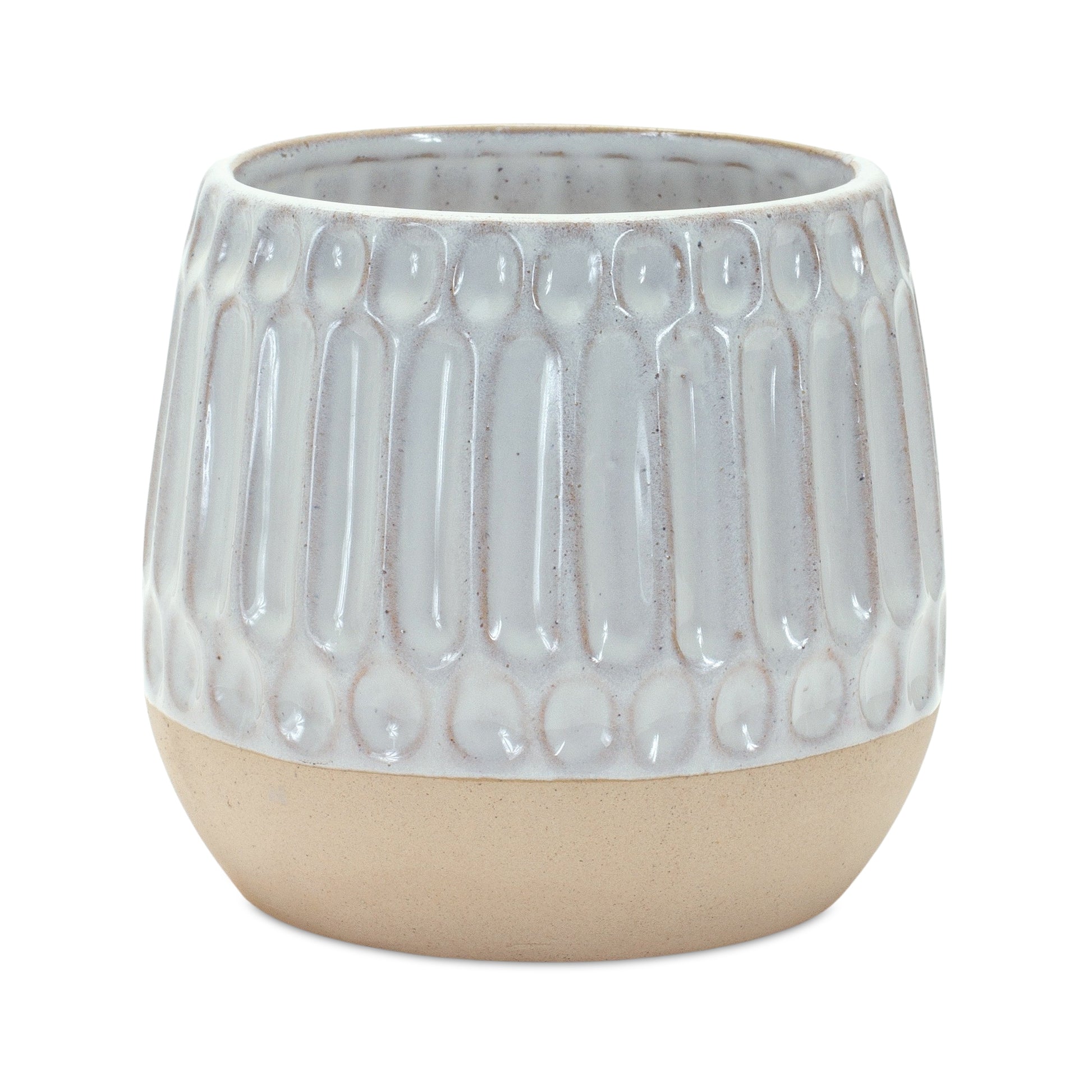 Ribbed Porcelain Vase with Two Tone Design (Set of 2) alternate view 2