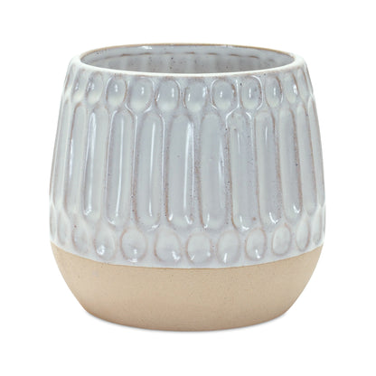 Ribbed Porcelain Vase with Two Tone Design (Set of 2) alternate view 2