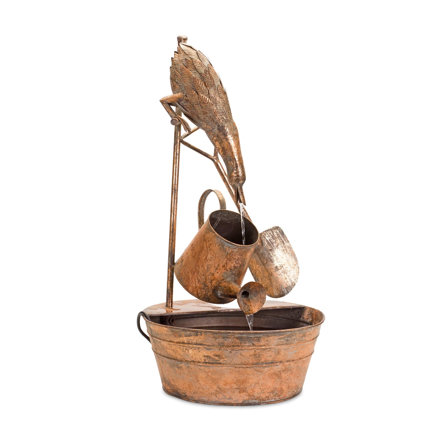 Rustic Metal Fountain with Duck and Watering Can 33"H alternate view 3