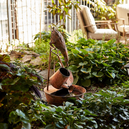 Rustic Metal Fountain with Duck and Watering Can 33"H alternate view 4