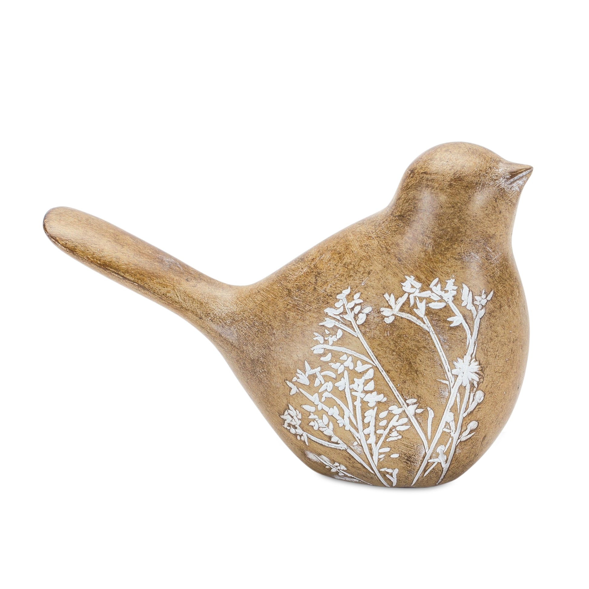 Floral Etched Bird Figurine with Wood Grain Design (Set of 4) alternate view 4