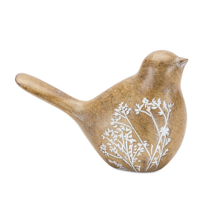 Floral Etched Bird Figurine with Wood Grain Design (Set of 4) alternate view 4