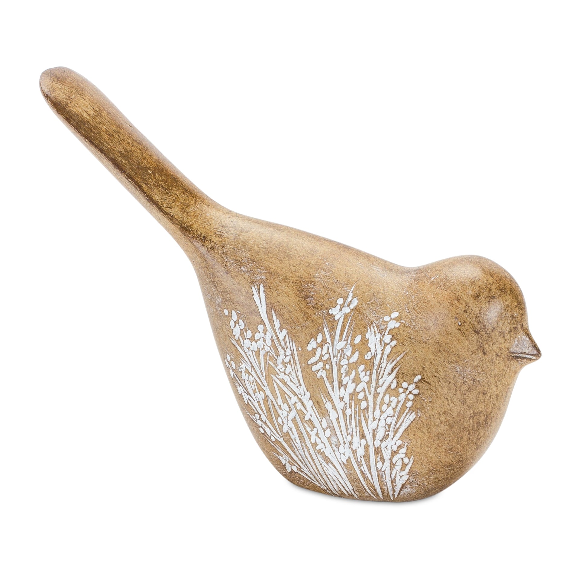Floral Etched Bird Figurine with Wood Grain Design (Set of 4) alternate view 5