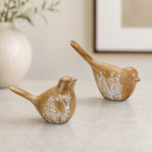 Floral Etched Bird Figurine with Wood Grain Design (Set of 4) alternate view 2