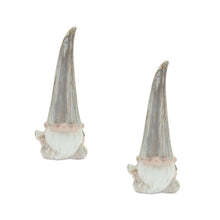 Modern Terra Cotta Gnome Figurine with Marble Finish (Set of 2)
