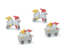 Whimsical Garden Gnome Figurine Riding a Scooter and Wheelbarrow (Set of 4)