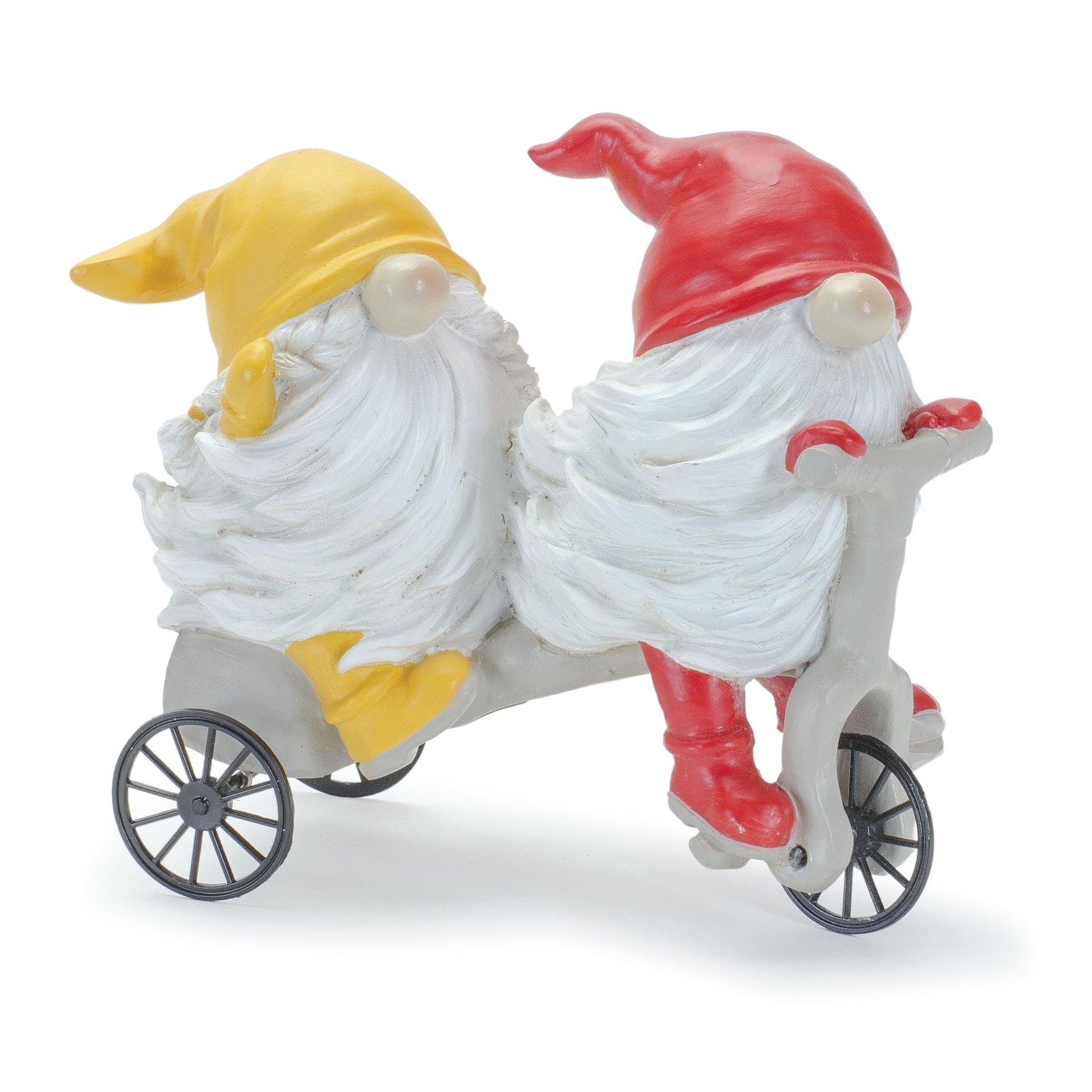 Whimsical Garden Gnome Figurine Riding a Scooter and Wheelbarrow (Set of 4) alternate view 3