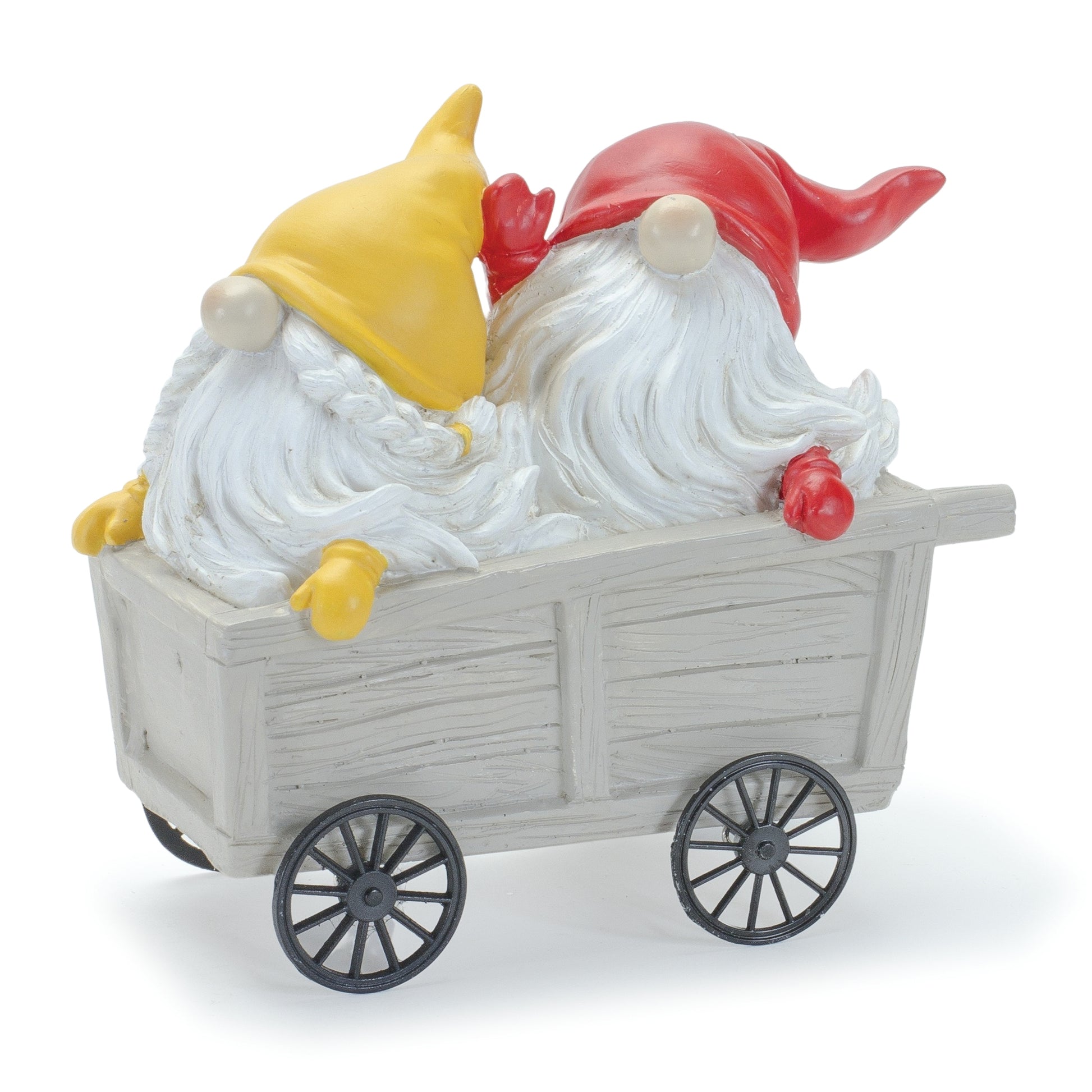Whimsical Garden Gnome Figurine Riding a Scooter and Wheelbarrow (Set of 4) alternate view 4