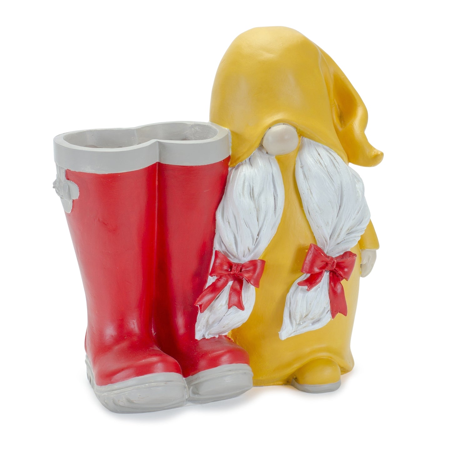 Garden Gnome with Rainboot Platner or Vase (Set of 2) alternate view 2