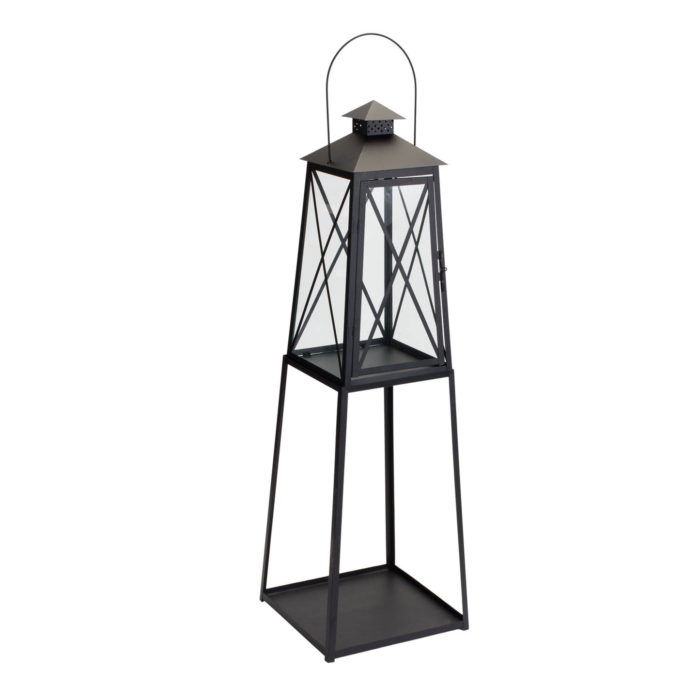 Traditional Metal Lantern with Tapered Stand (Set of 2) alternate view 2