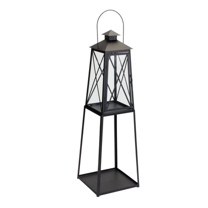 Traditional Metal Lantern with Tapered Stand (Set of 2) alternate view 2