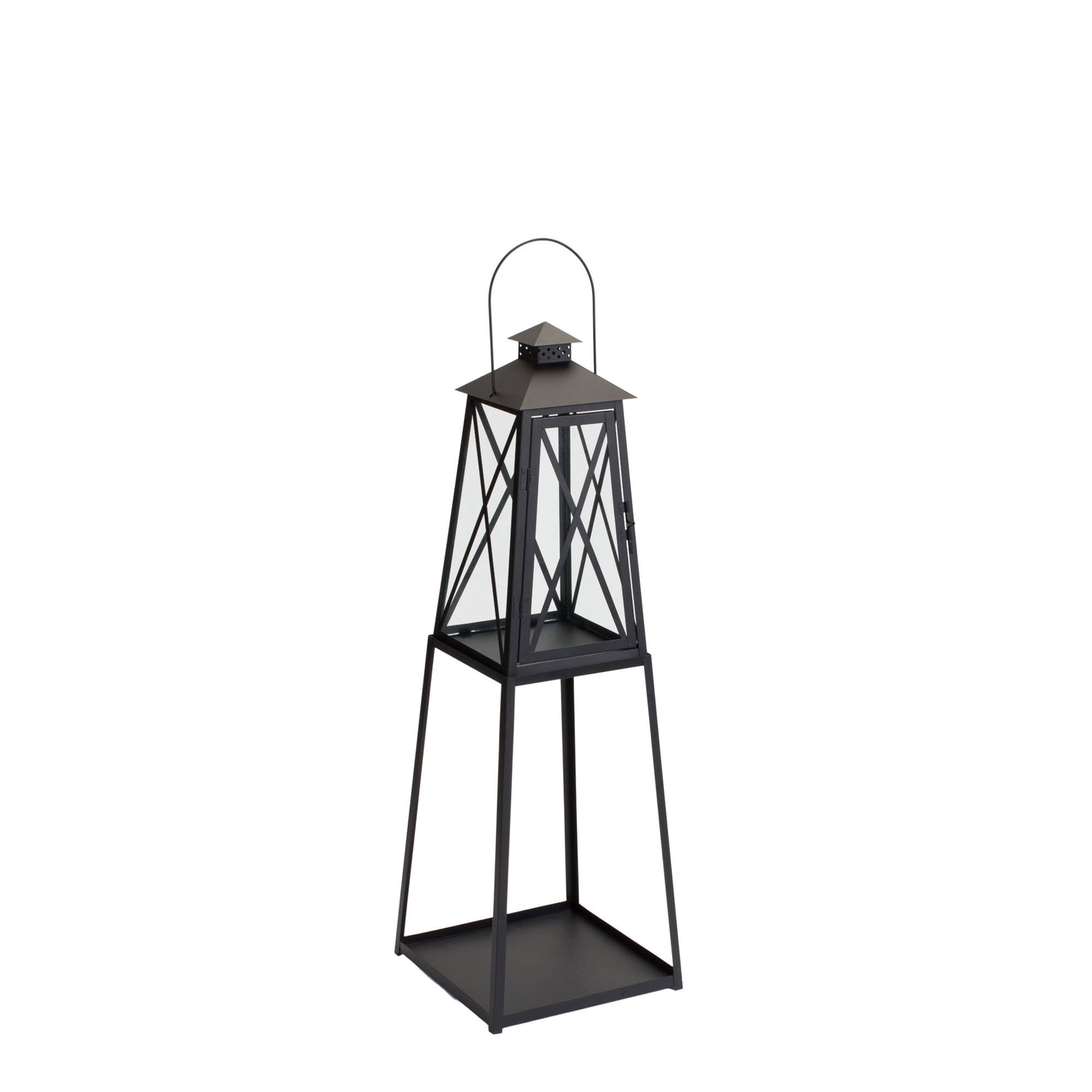 Traditional Metal Lantern with Tapered Stand (Set of 2) alternate view 3