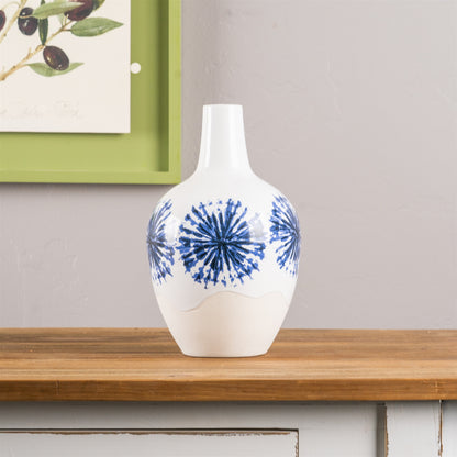 Two-Tone Tie Dye Design Ceramic Vase 11"H alternate view 2