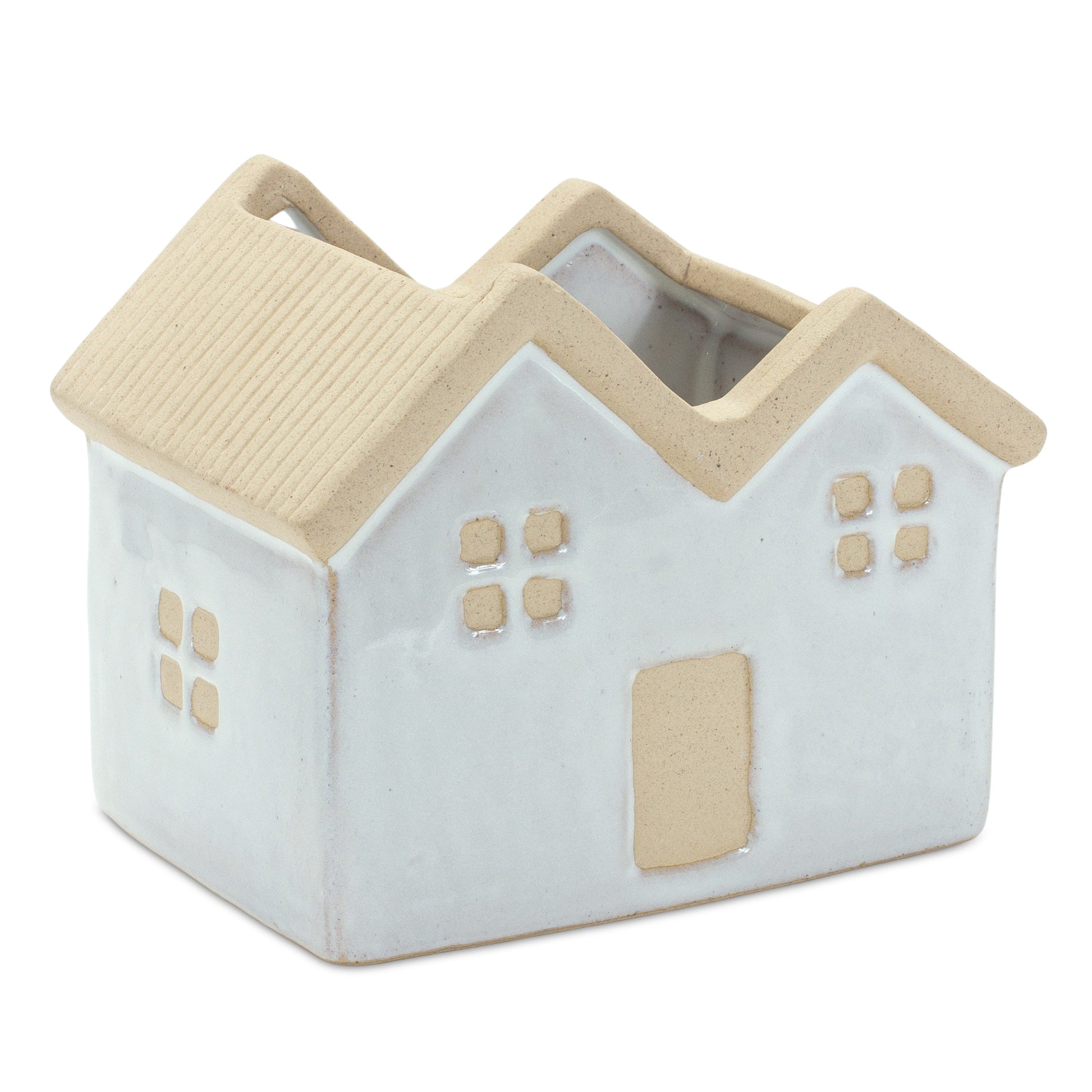 Neutral Porcelain House Planter (Set of 3) alternate view 3